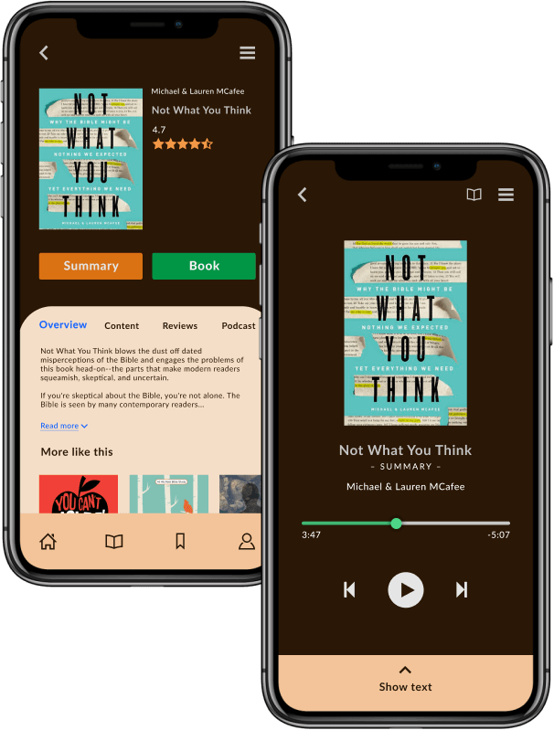 Audio book App UI: summary